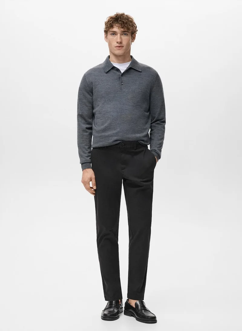 Mango Man  Prato cropped tapered chino trousers for Men | Best Price UAE
